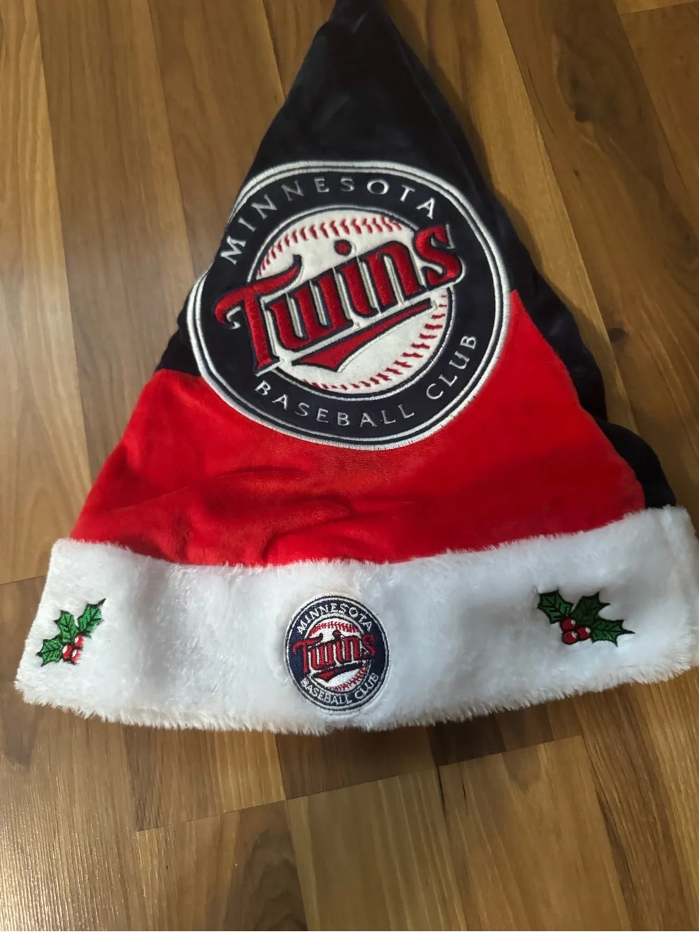Minnesota Twins Red & Black Holiday Santa Hat - Official MLB Festive Cap